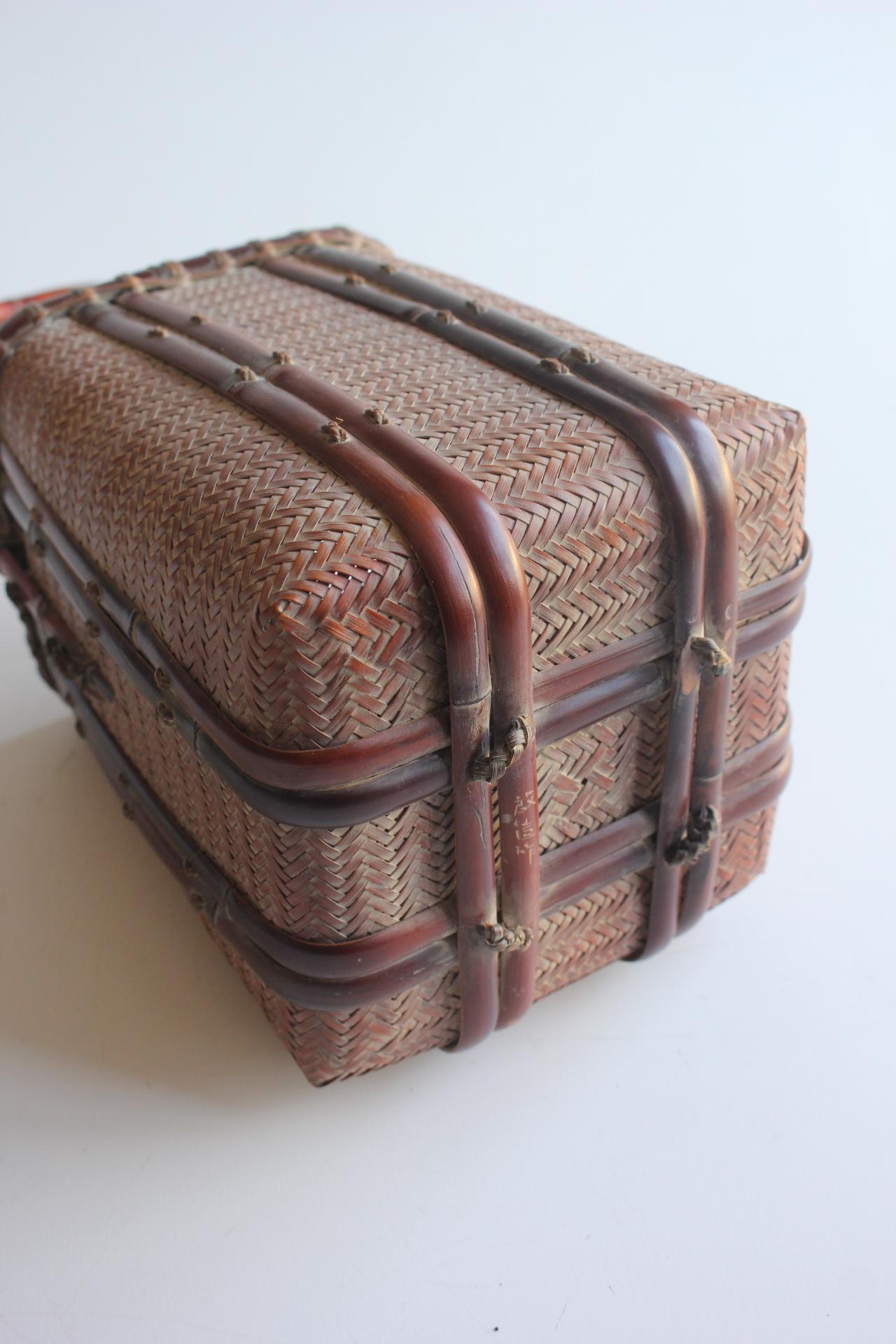 Japanese Antiques Keizo Yagisawa (Sokan) A Flower Basket Bamboo Craft with Box For Sale 10