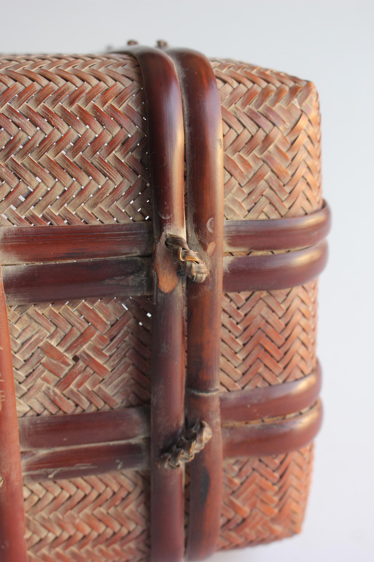 Japanese Antiques Keizo Yagisawa (Sokan) A Flower Basket Bamboo Craft with Box For Sale 12