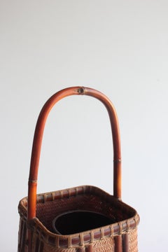 Japanese Antiques Keizo Yagisawa (Sokan) A Flower Basket Bamboo Craft with Box