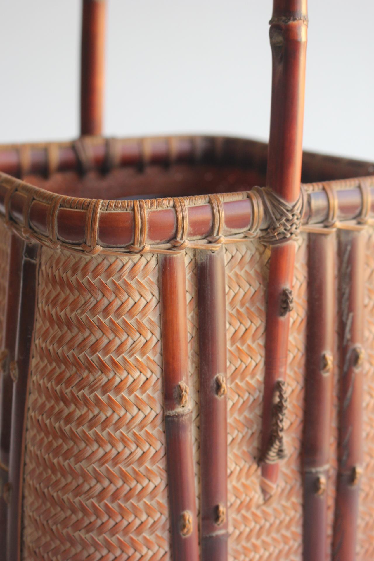 Japanese Antiques Keizo Yagisawa (Sokan) A Flower Basket Bamboo Craft with Box For Sale 4
