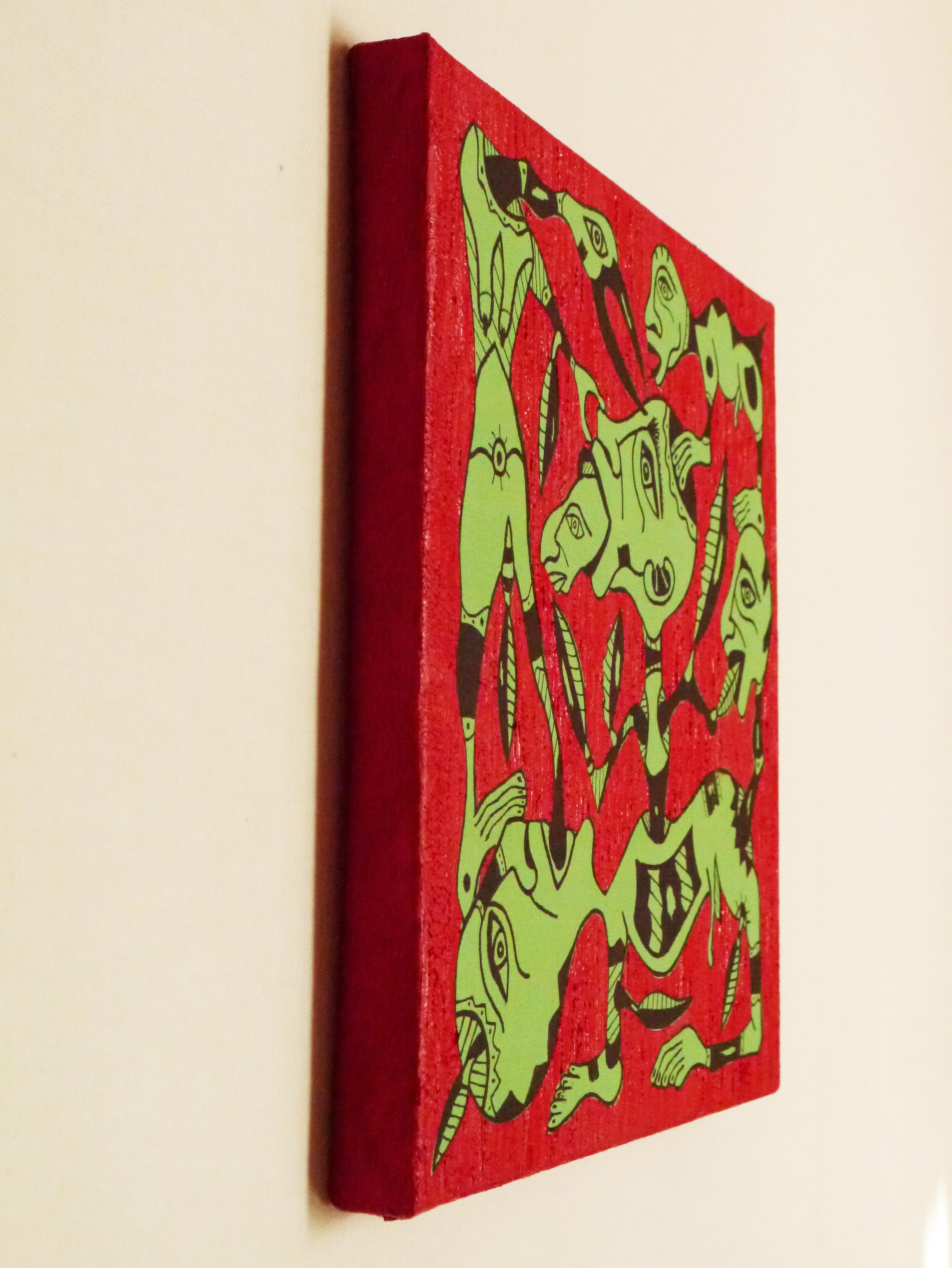 Arte contemporanea francese di KEJ - Prédation - Painting di Kej