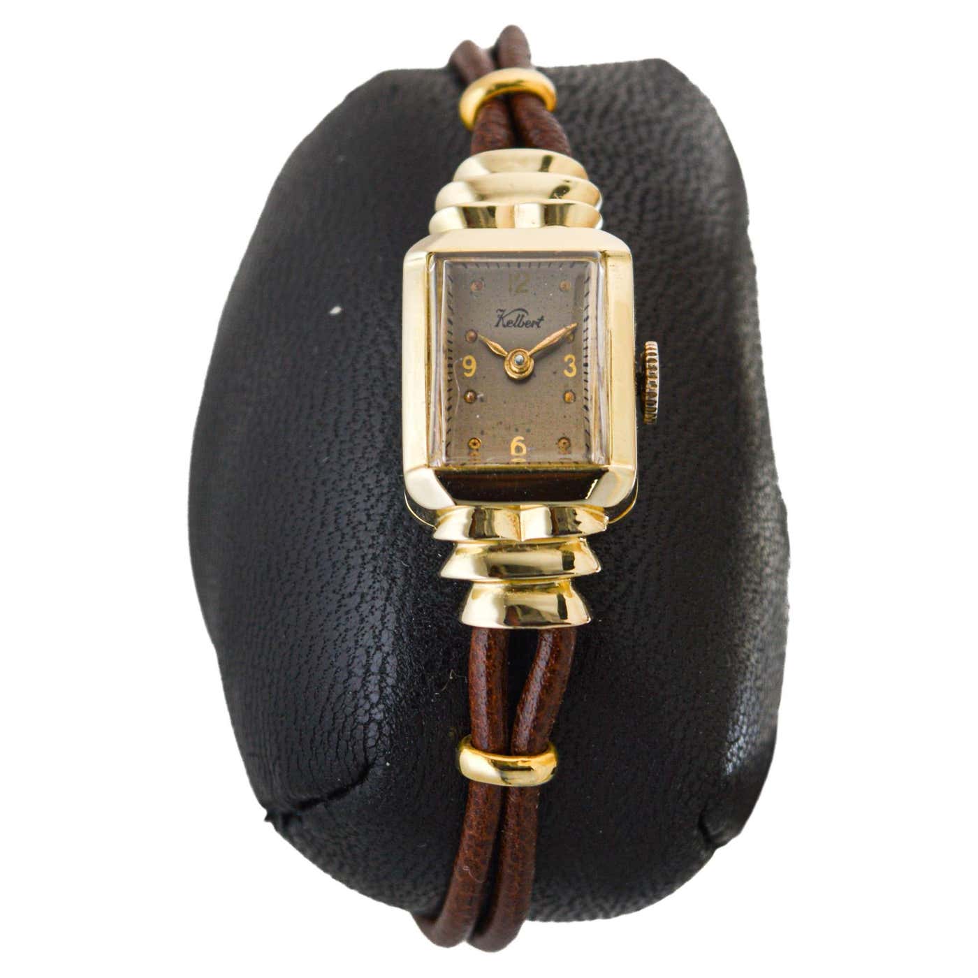 Kelbert Ladies 14Kt Solid Yellow Gold Art Deco Watch Hand Made 1940's ...