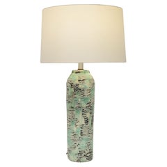 Vintage Kelby Ceramic Table Lamp in Black, Green and Off-White Abstract Pattern