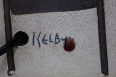 Kelby Ceramic Table Lamps in Black and White Geometric Pattern