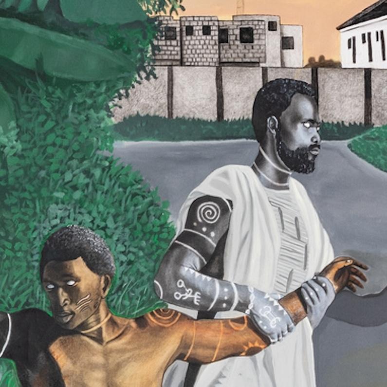 Allegoria della disciplina - Painting Contemporaneo di Kelechi Nwaneri