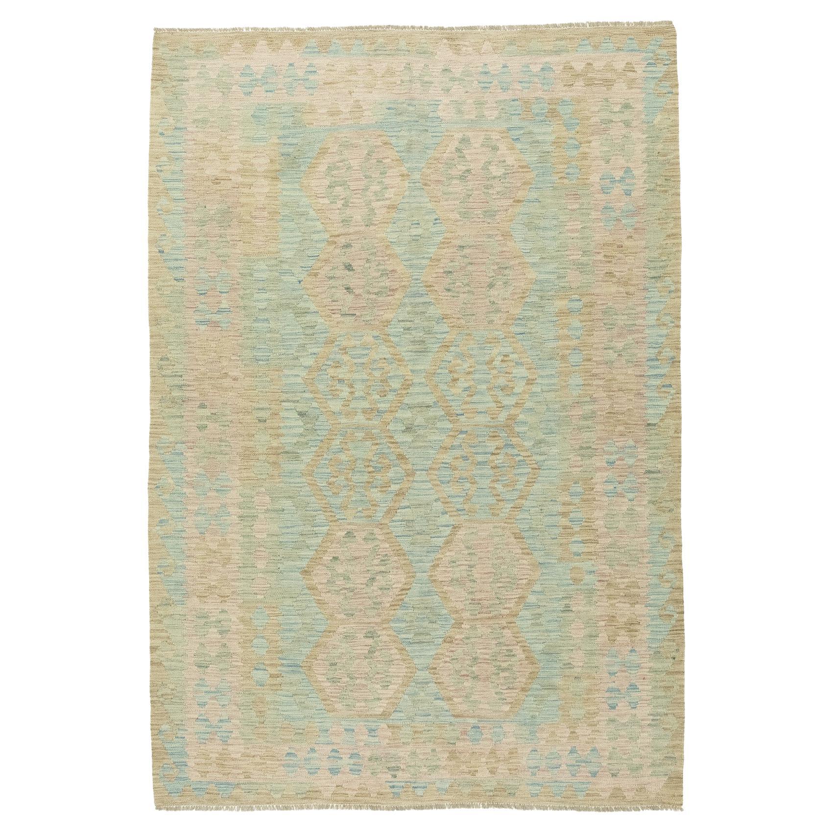 Kelim Afghan (184 × 266 cm, blue, new) For Sale