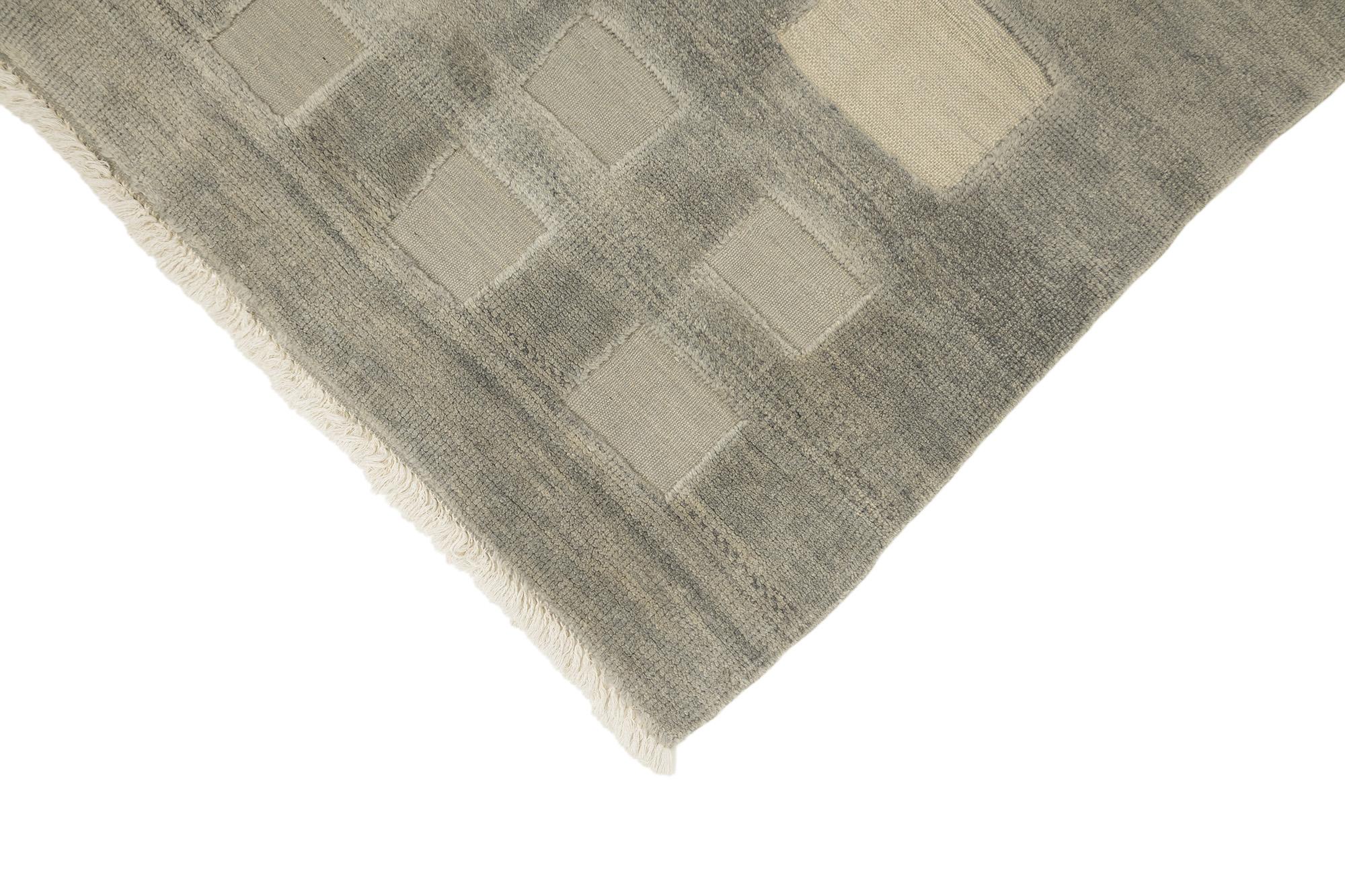 Kelim Gabbeh Teppich, handgewebt, 9,2 × 3,4 Fuß - Grau und Elfenbein im Zustand „Hervorragend“ im Angebot in North Bergen, NJ