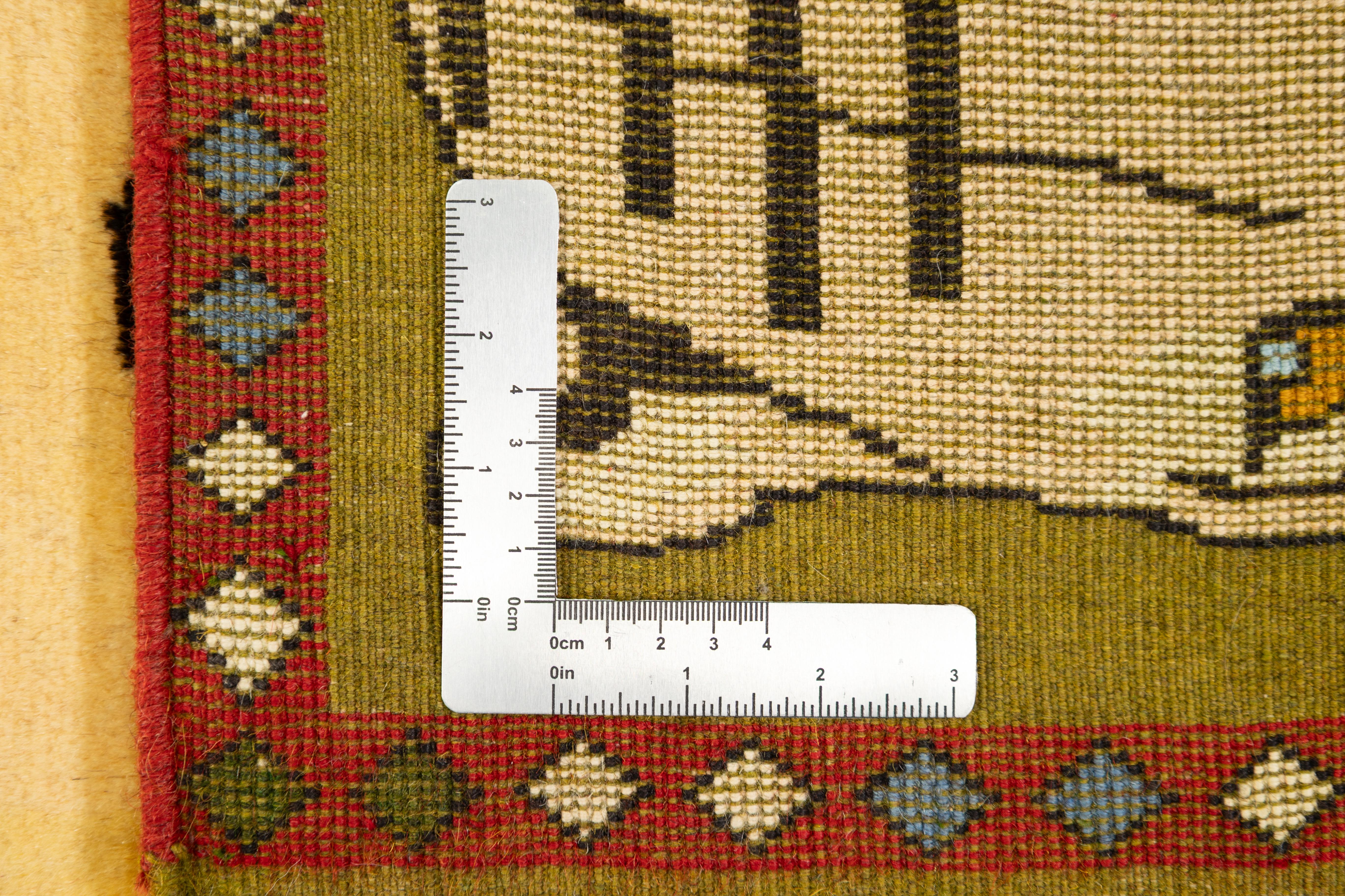 Tappeto Kelim Gabbeh Tiger, tessuto a mano, 5x3.6 ft - Greene & Greene e Nero in vendita 1