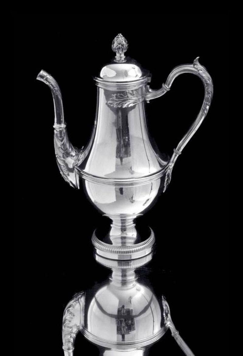 Keller - 8pc. Louis XVI 19th Century 950 Sterling Silver Tea Set, Museum Quality For Sale 6