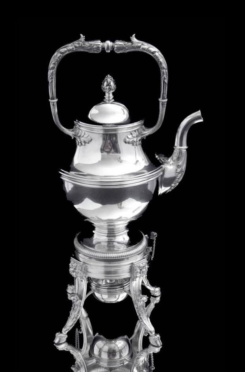 Keller - 8pc. Louis XVI 19th Century 950 Sterling Silver Tea Set, Museum Quality In Good Condition For Sale In Wilmington, DE