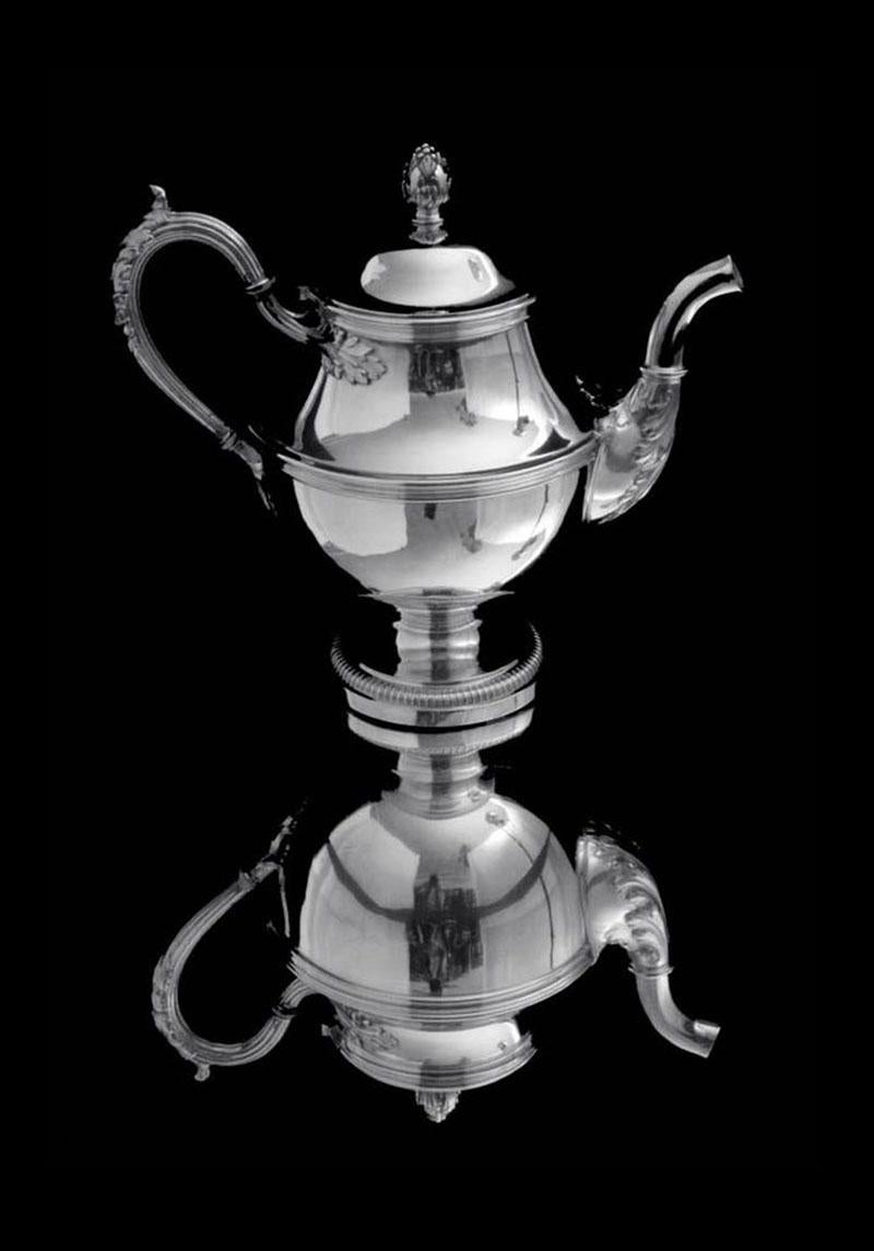 Keller - 8pc. Louis XVI 19th Century 950 Sterling Silver Tea Set, Museum Quality For Sale 1