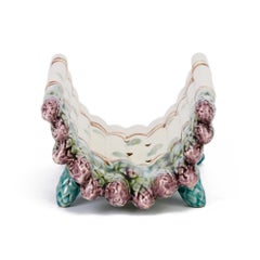 Keller et Guérin Lunéville Majolika-Keramik Spargelbesteck, 19. Jahrhundert