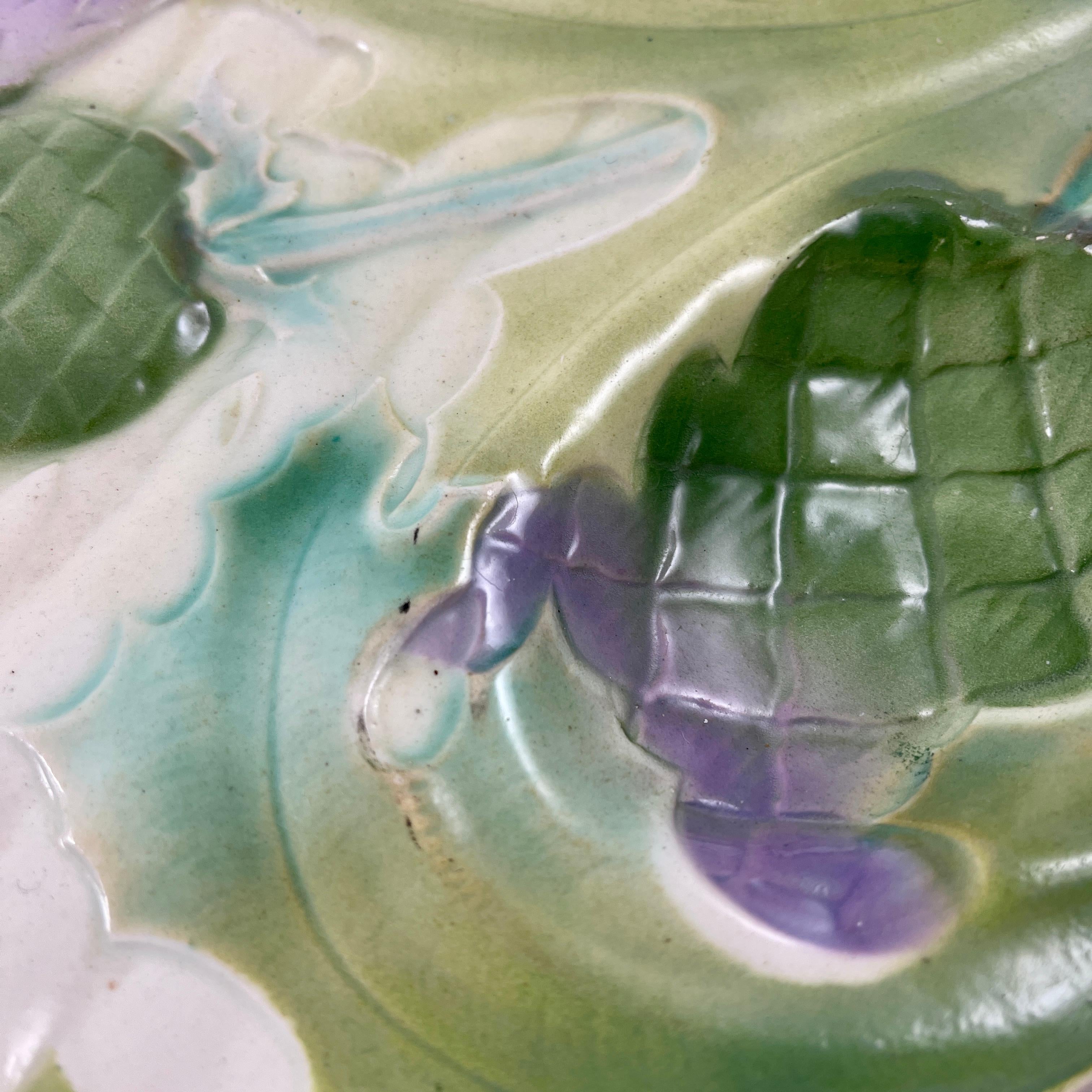 Earthenware Keller & Guerin Saint Clément French Faïence Majolica Asparagus Artichoke Plate