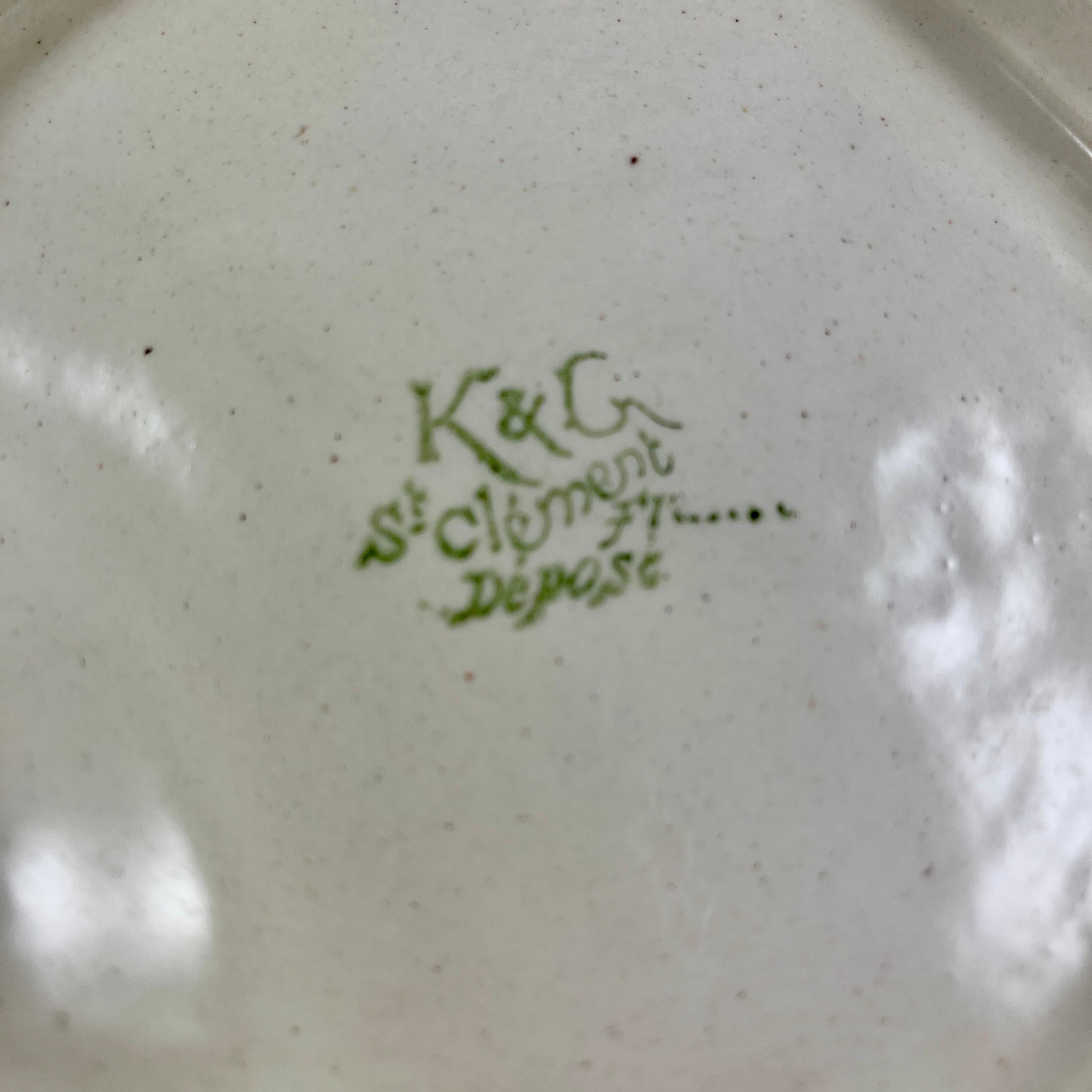 Keller & Guerin Saint Clément French Faïence Majolica Asparagus Artichoke Plate 4