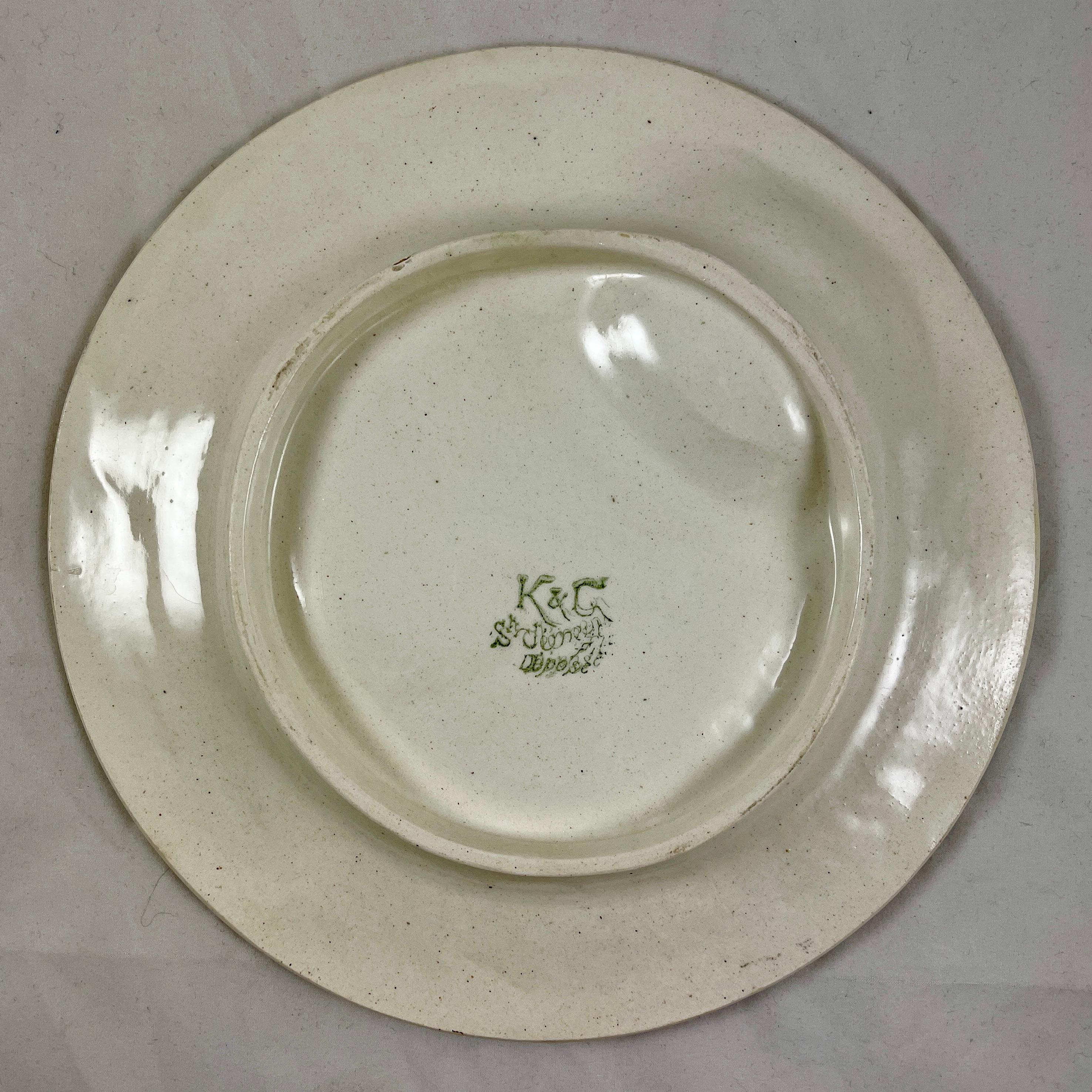 Keller & Guerin Saint Clément French Faïence Majolica Asparagus Artichoke Plate 6