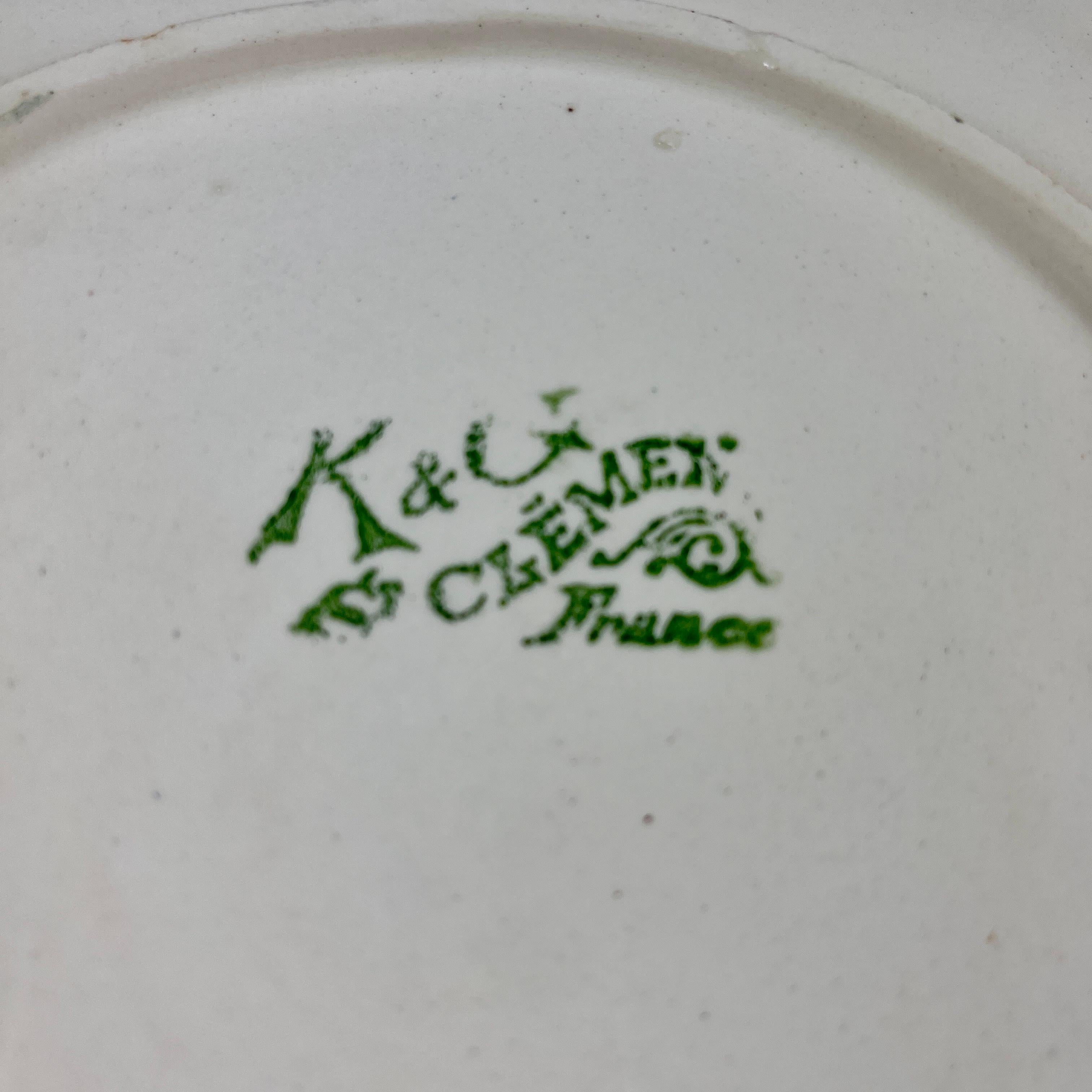 Keller & Guerin St Clément Luneville Art Nouveau Asparagus Plate For Sale 3