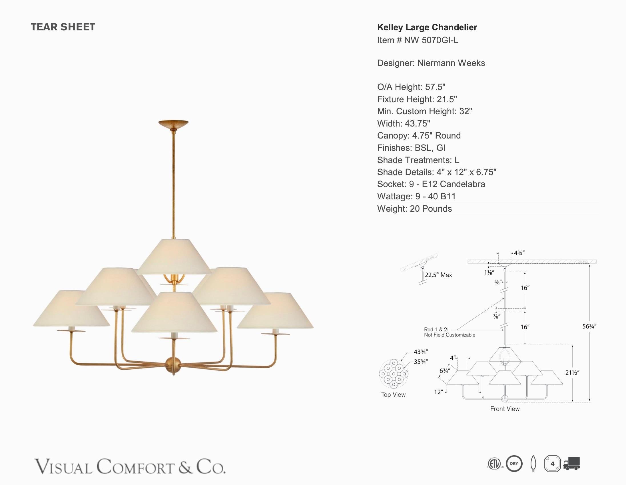 Kelley 9 Shade Chandelier by Visual Comfort en venta 1