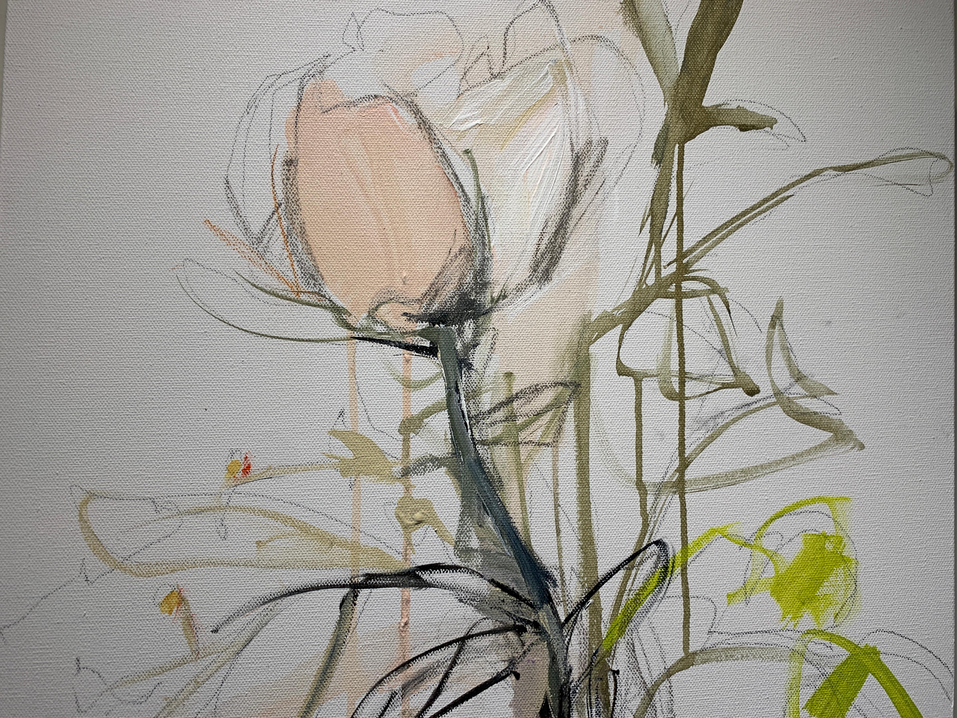 Collected by Kelley B. Ogburn, Mixed Media on Canvas Floral Painting 5