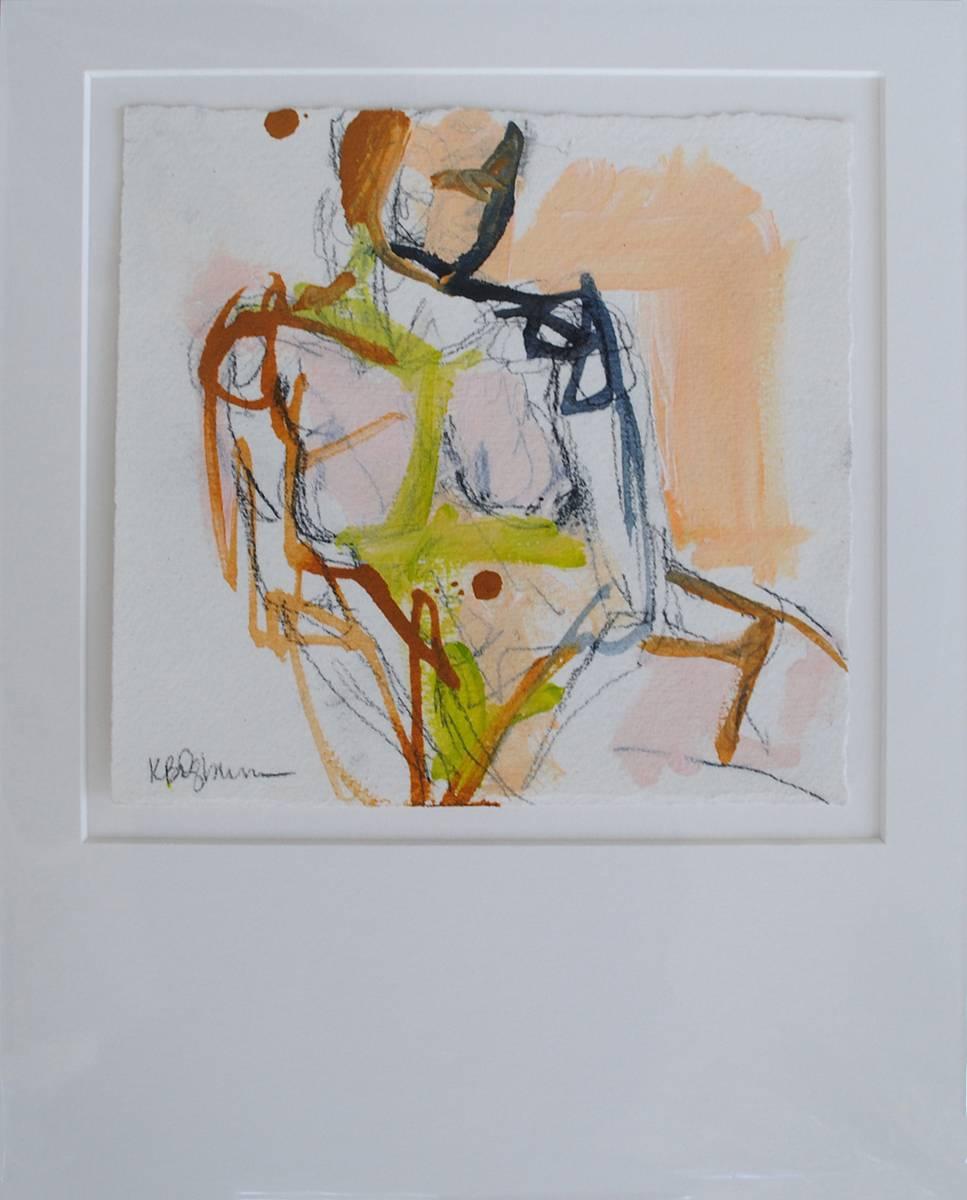 Figure #18, Petite Nude Painting on Paper - Art by Kelley B. Ogburn