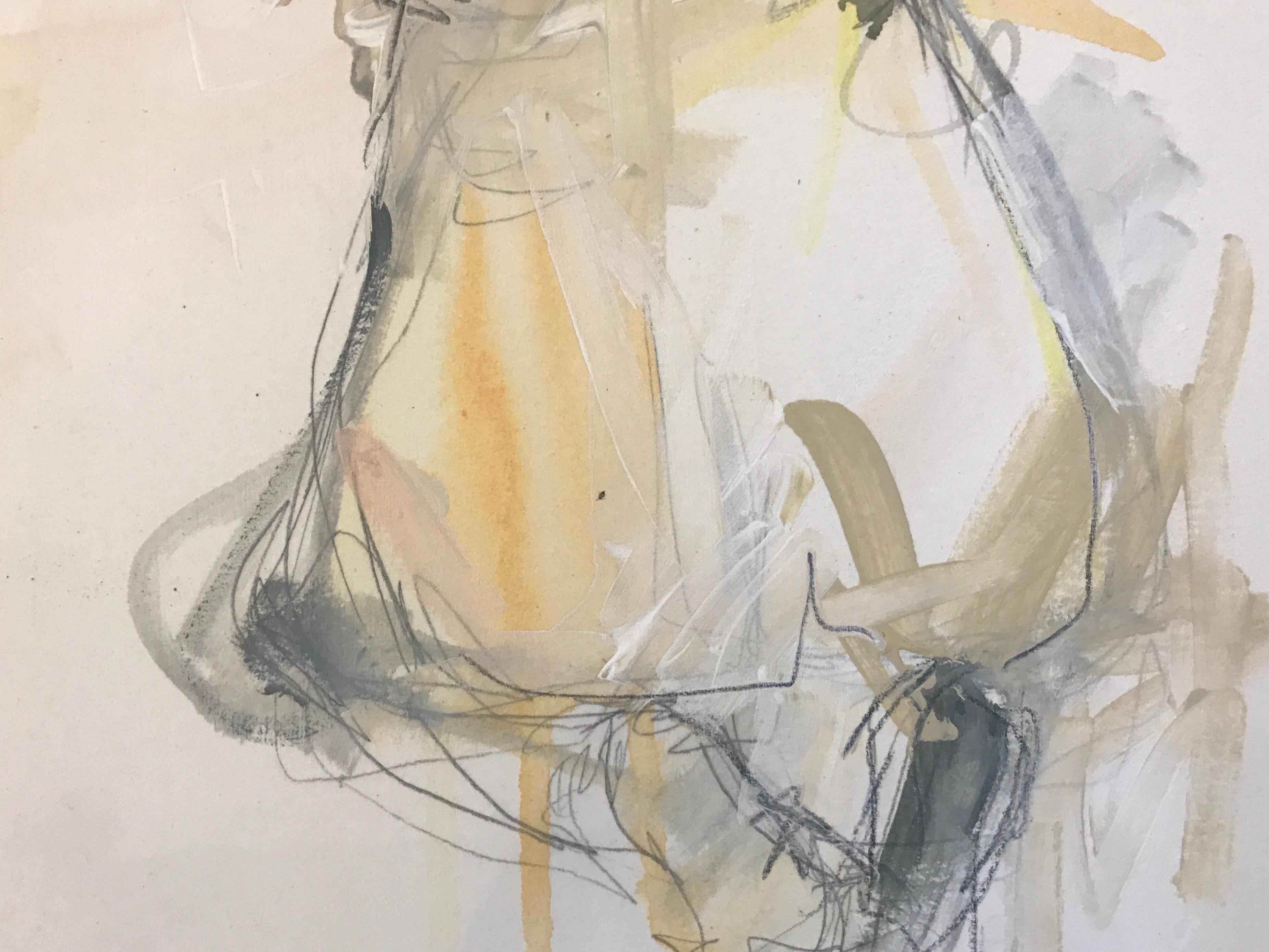 Gratitude, Kelley Ogburn 2018 Petite Vertical Nude Painting on Paper 1