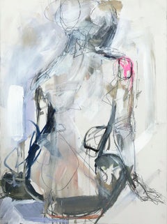 Into the Clouds Kelley Ogburn Vertical Contemporary Figurative Painting on Paper