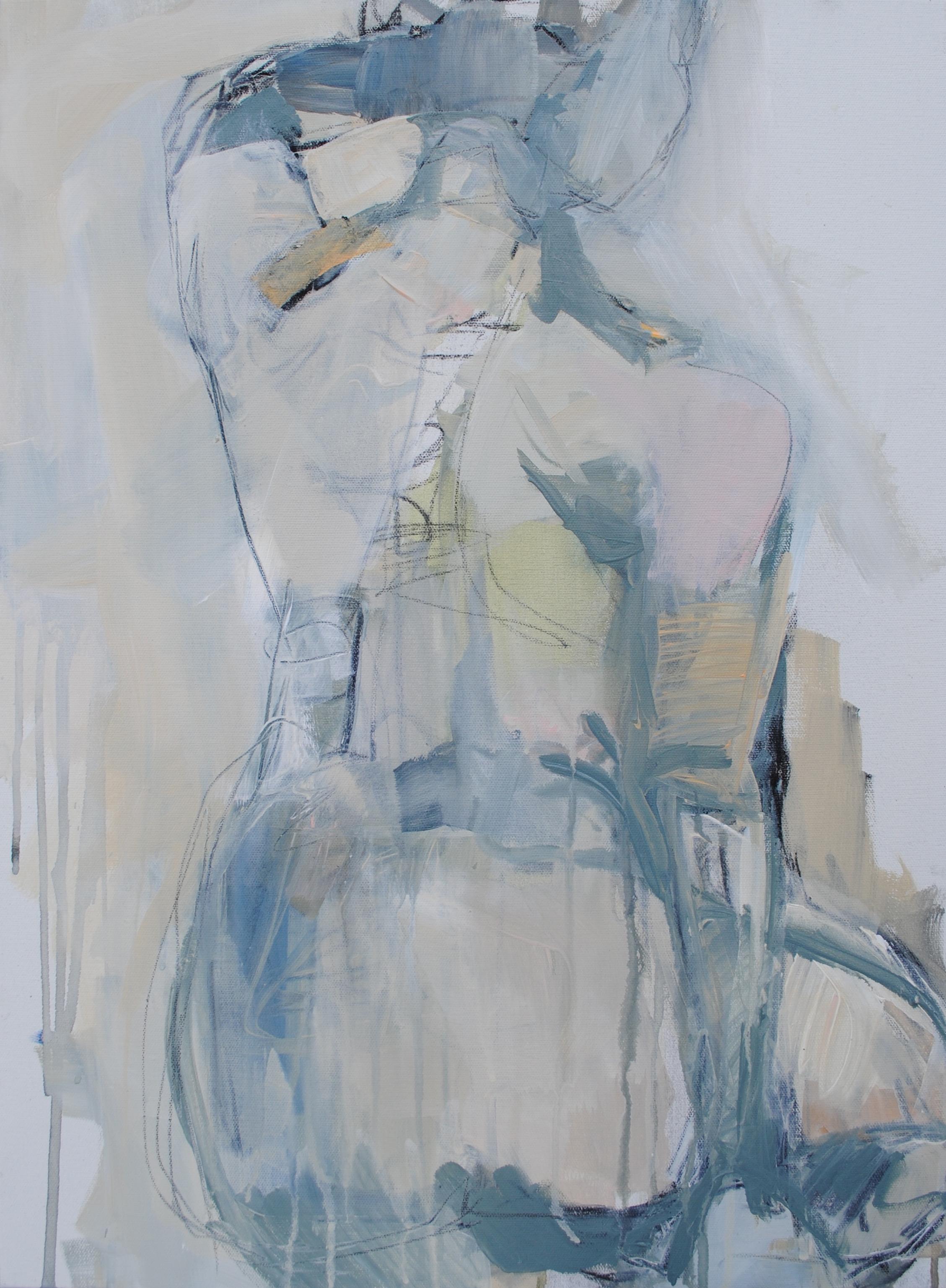 Kelley B. Ogburn Nude Painting - Nothing More by Kelley Ogburn, Vertical Nude Mixed Media on Canvas Painting