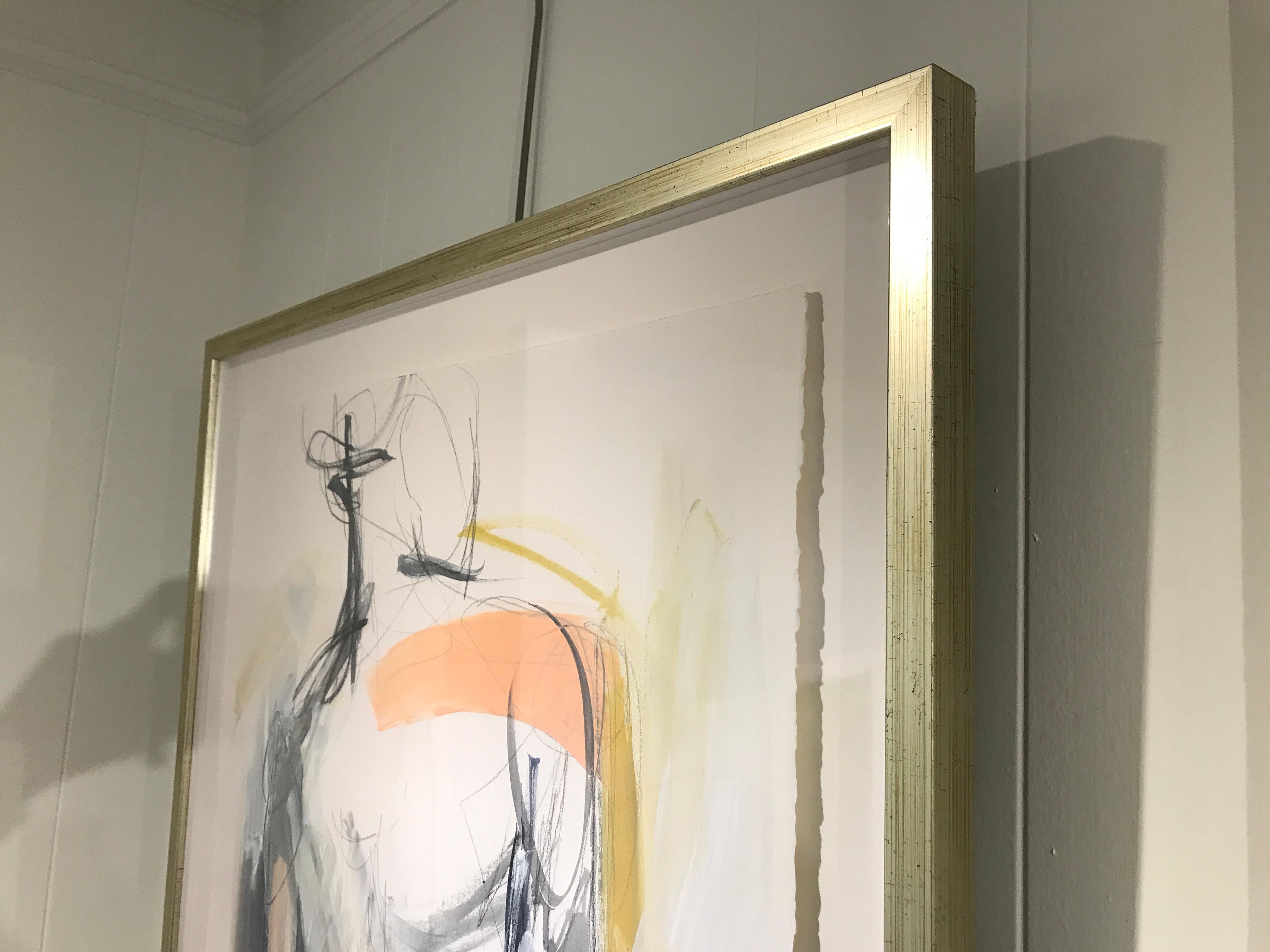 Presence by Kelley Ogburn, Framed Vertical Abstract Mixed Media on Paper Piece 3
