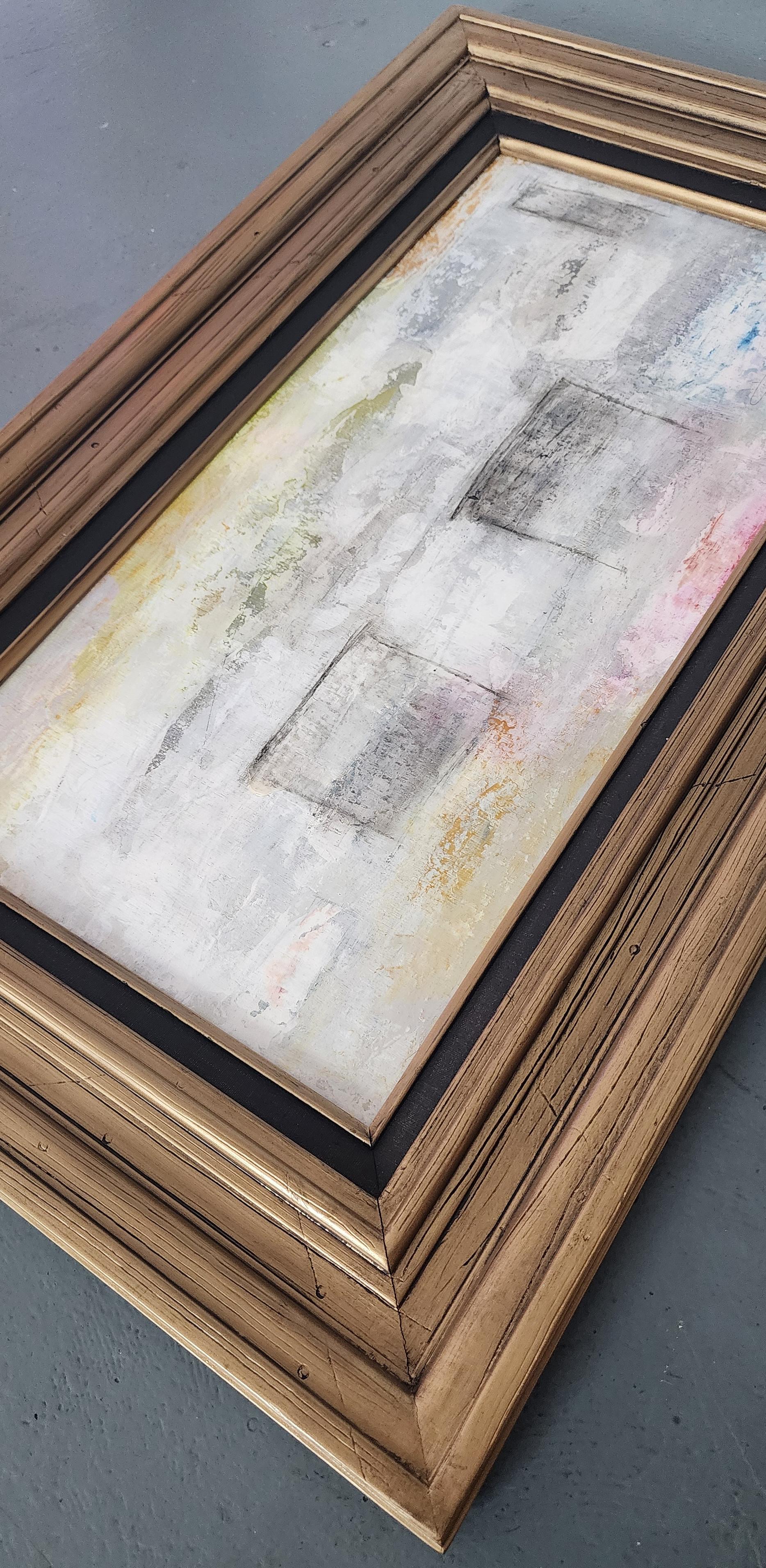Kelley Carman
Almost Touching (Gestural Abstract, Whitewash, Pastel, Yellow, Pink, Gray)
Acrylic on Birch Panel 
Year: 2024
Size: 11.5 x 23.5 inches
Framed Size: 19 x 31 inches
Signed and titled
COA provided 

*Framed in a wood frame - ready to