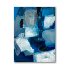 Deep Thoughts (Abstrakt, Blau, Blaue Farbtöne, Hellblau, Marineblau, leuchtend)