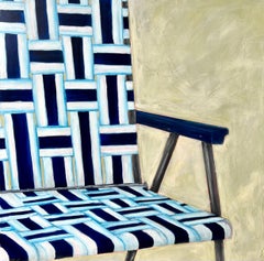 Dreamsicle (motif, mi-siècle moderne, bleu, beige, blanc)