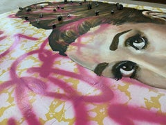 Je Ne Mords Pas, Mixed Media on Wood Panel