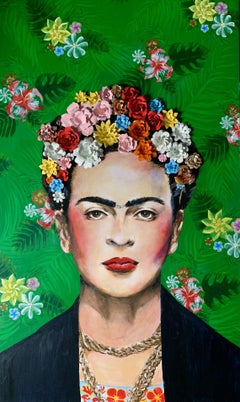 Frida, Gemälde, Acryl auf Holzplatte