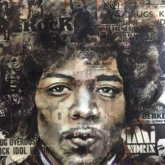 Gemälde, Acryl auf Leinwand, Jimi Hendrix