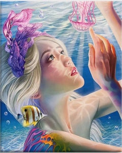 Surrealist Ocean Painting, "Jellyfish Dreams"