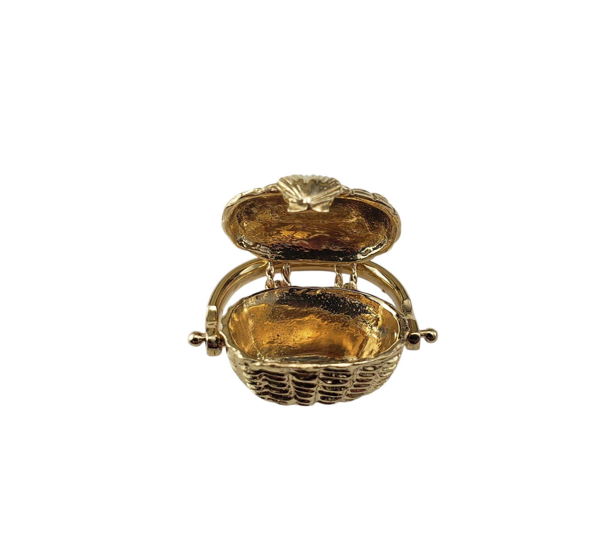 Women's Kelli J 14K Yellow Gold Nantucket Basket Charm #21159 For Sale