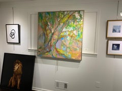 Live Oak Parade by Kelli Kaufman Large Framed Oil and Wax Landscape Painting