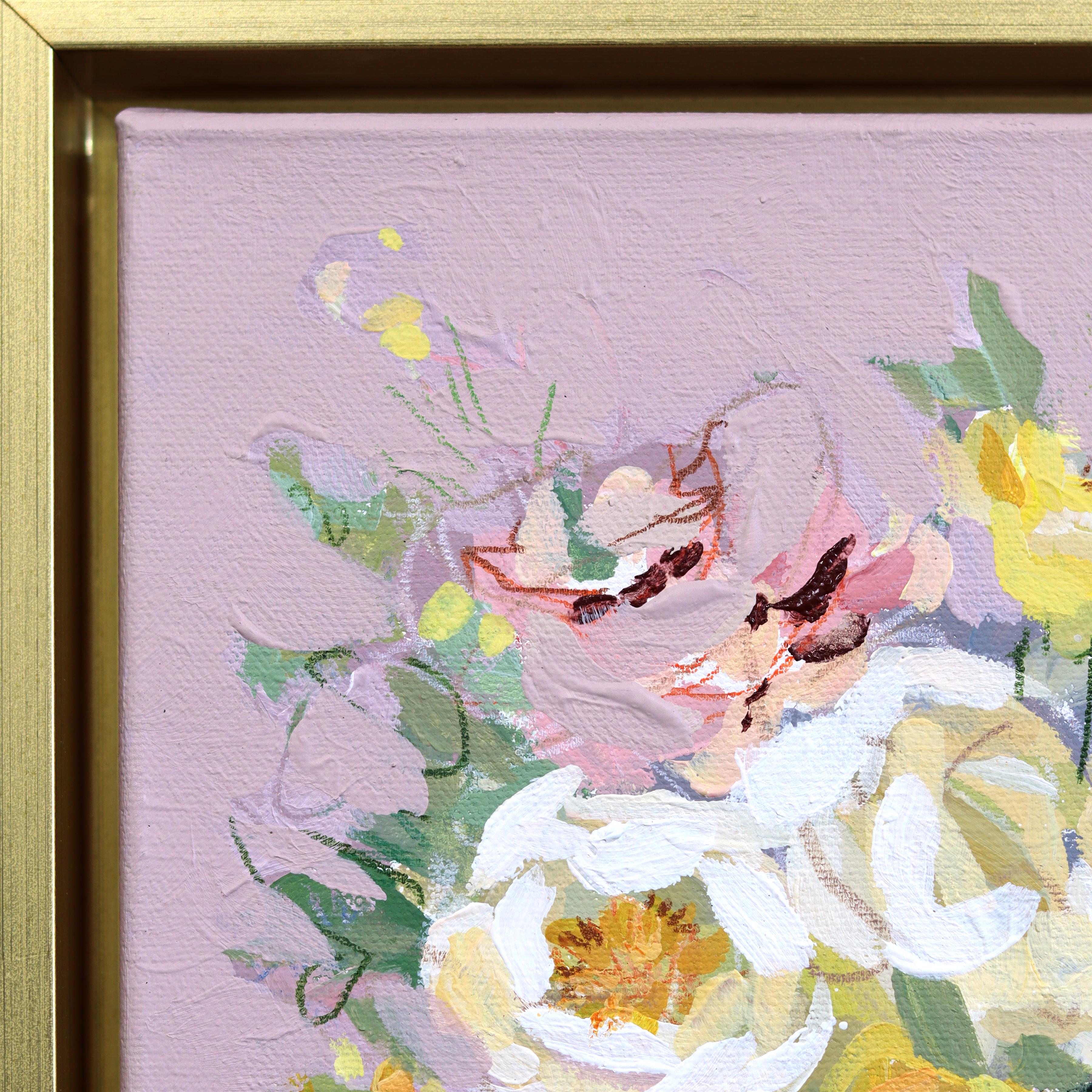 Fülle des Sommers - Abstrakt Buntes Blumenstillleben Gemischtes Medienkunstwerk im Angebot 2