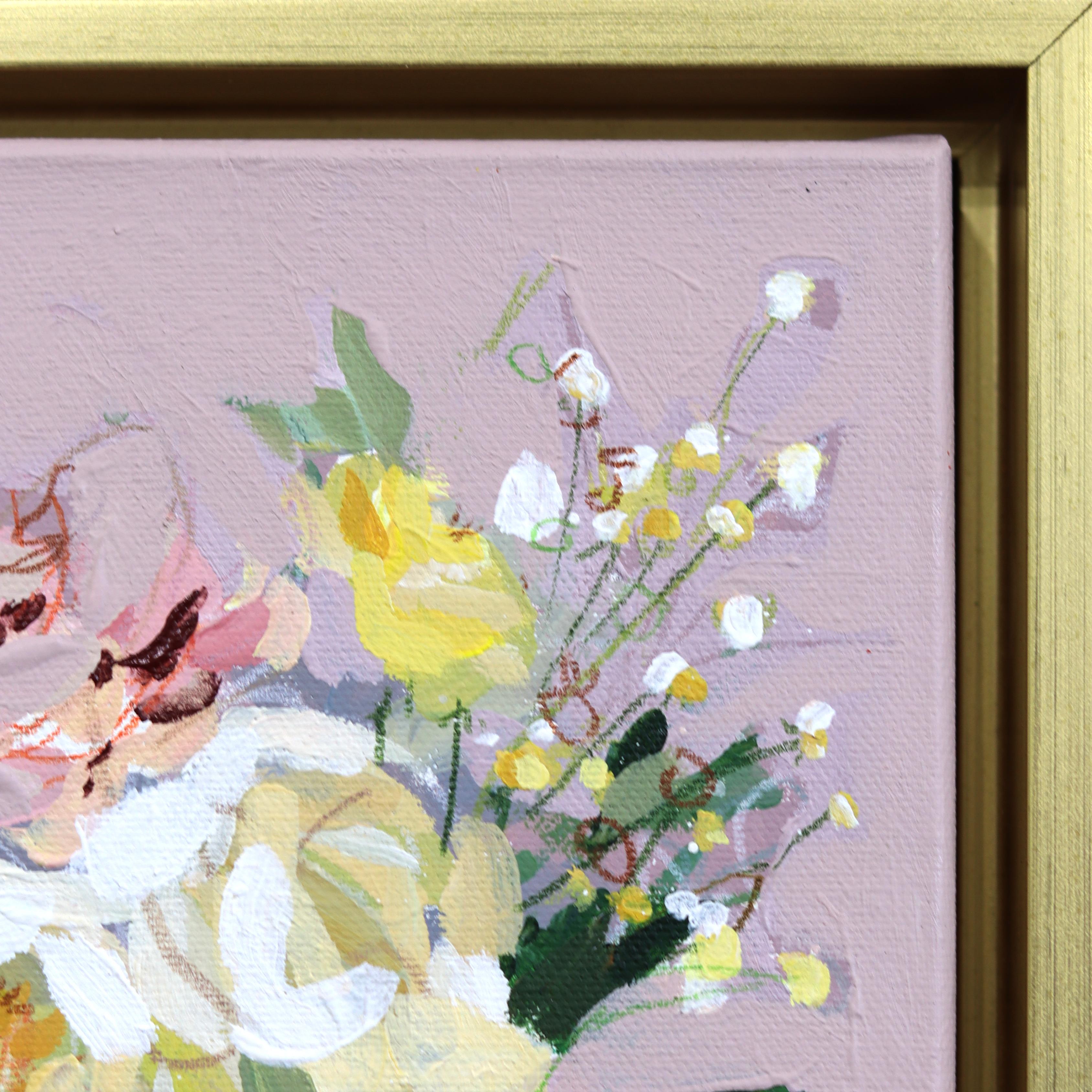 Fülle des Sommers - Abstrakt Buntes Blumenstillleben Gemischtes Medienkunstwerk im Angebot 3