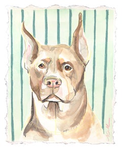 Alerta - Retrato de perro Pintura sobre papel