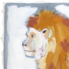 Immer ein Löwe -  Figuratives Löwengemälde auf Papier