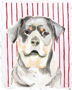 Big Bark - Dog Portrait Painting on Paper