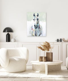 Big Hats and Cocktails - Expressive Abstract Animal Horse Painting on Canvas