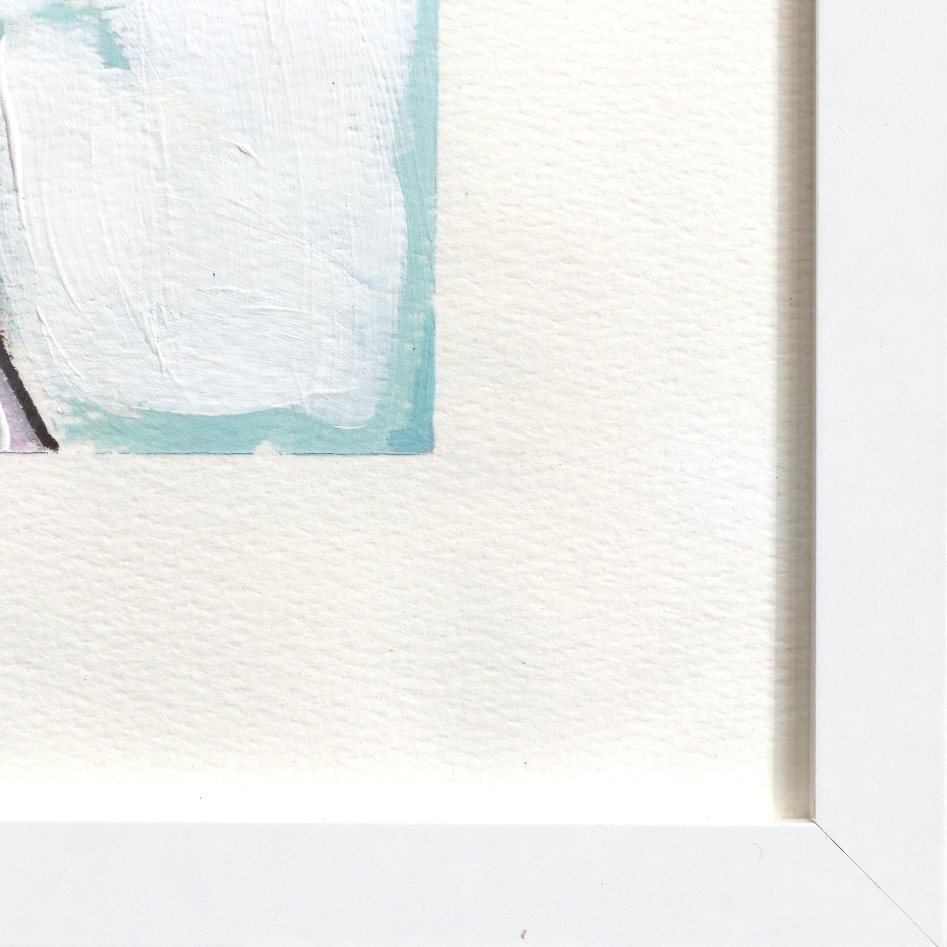Buck Yeah - Pintura abstracta de ciervo sobre papel con marco blanco en venta 4