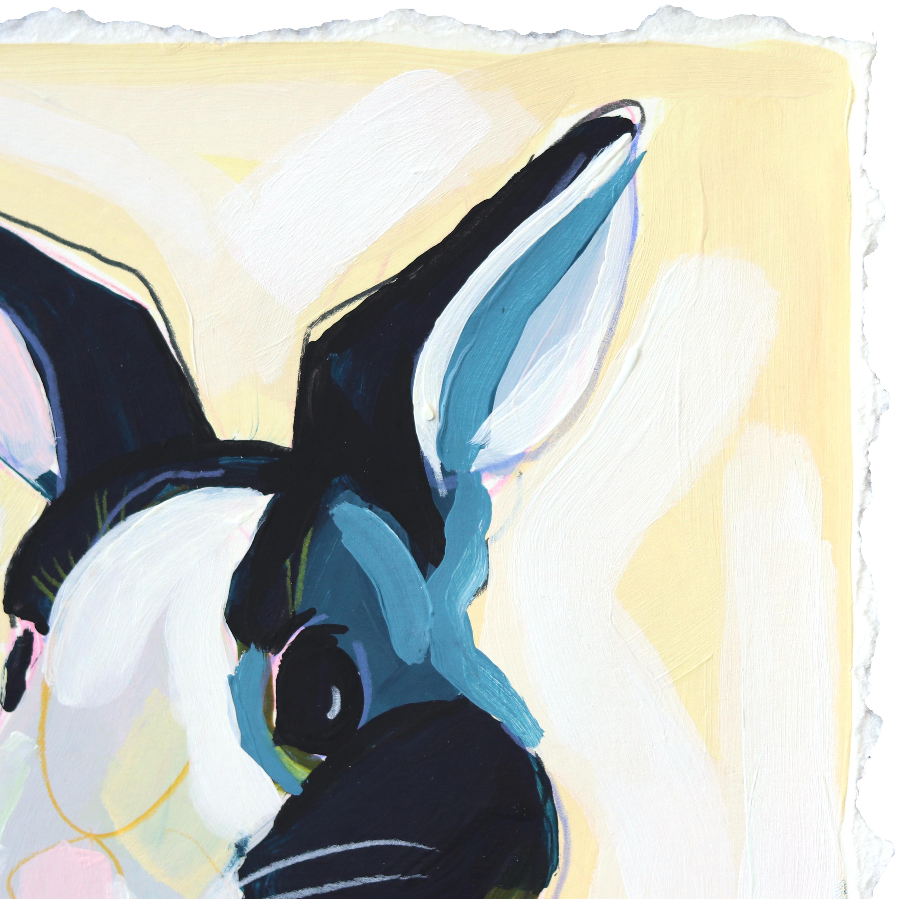 Bunny Boy  Peinture figurative au pastel sur papier Bunny Boy en vente 1