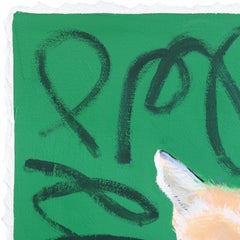 Schlau wie ein Fuchs - Original Wildtierportrait Gemischte Medien Malerei auf Papier