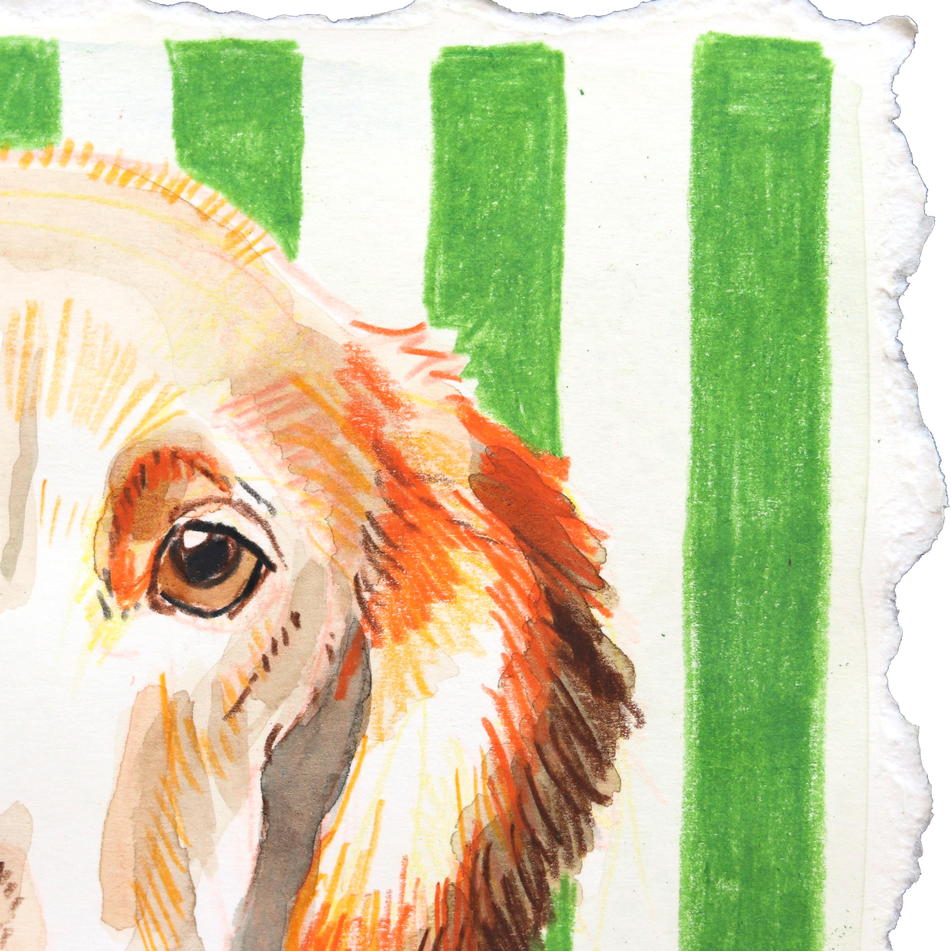 Amore bassotto - Ritratto di cane dipinto su carta - Painting Contemporaneo di Kellie Newsome