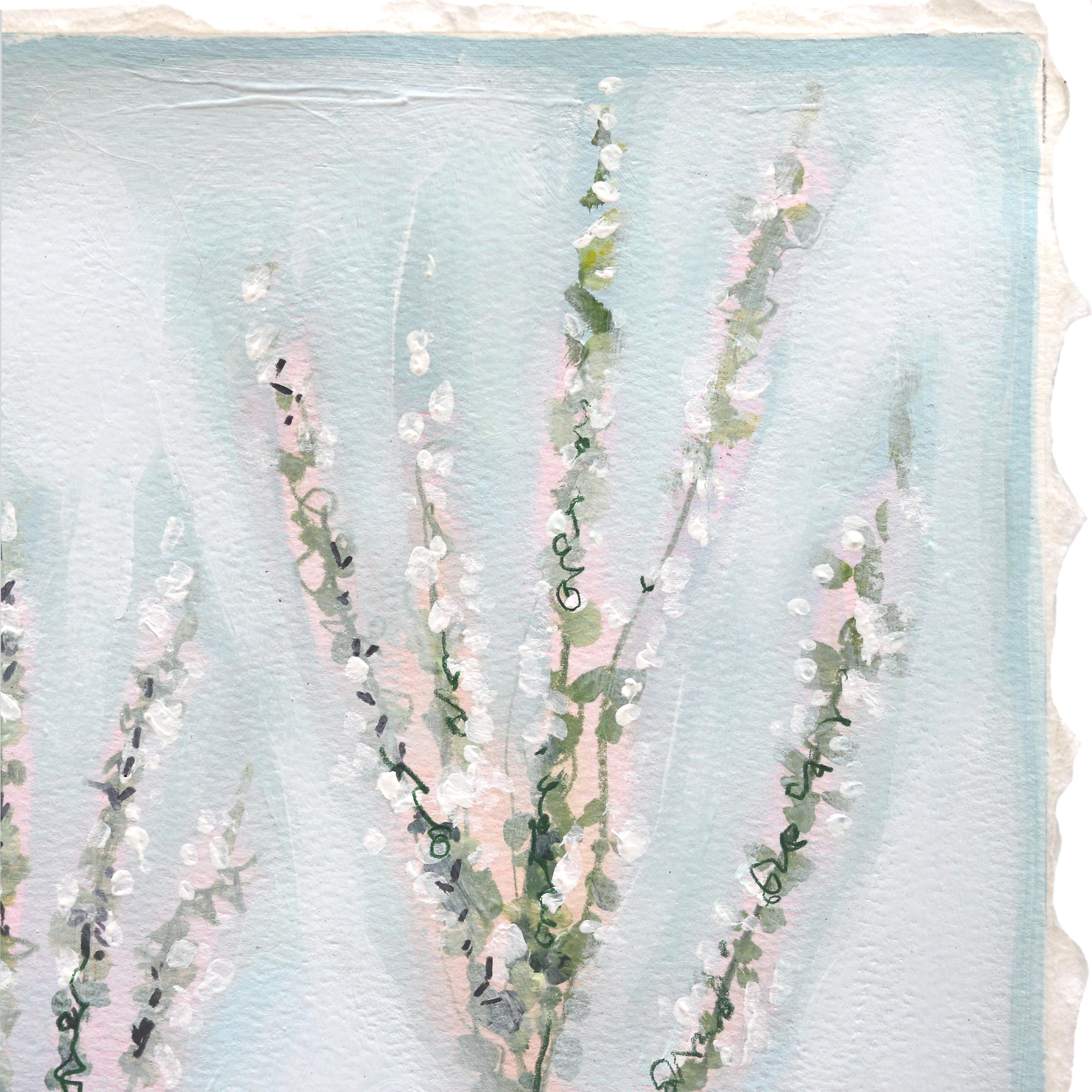 Dancing Daisies - Nature morte florale abstraite sur papier - Contemporain Painting par Kellie Newsome