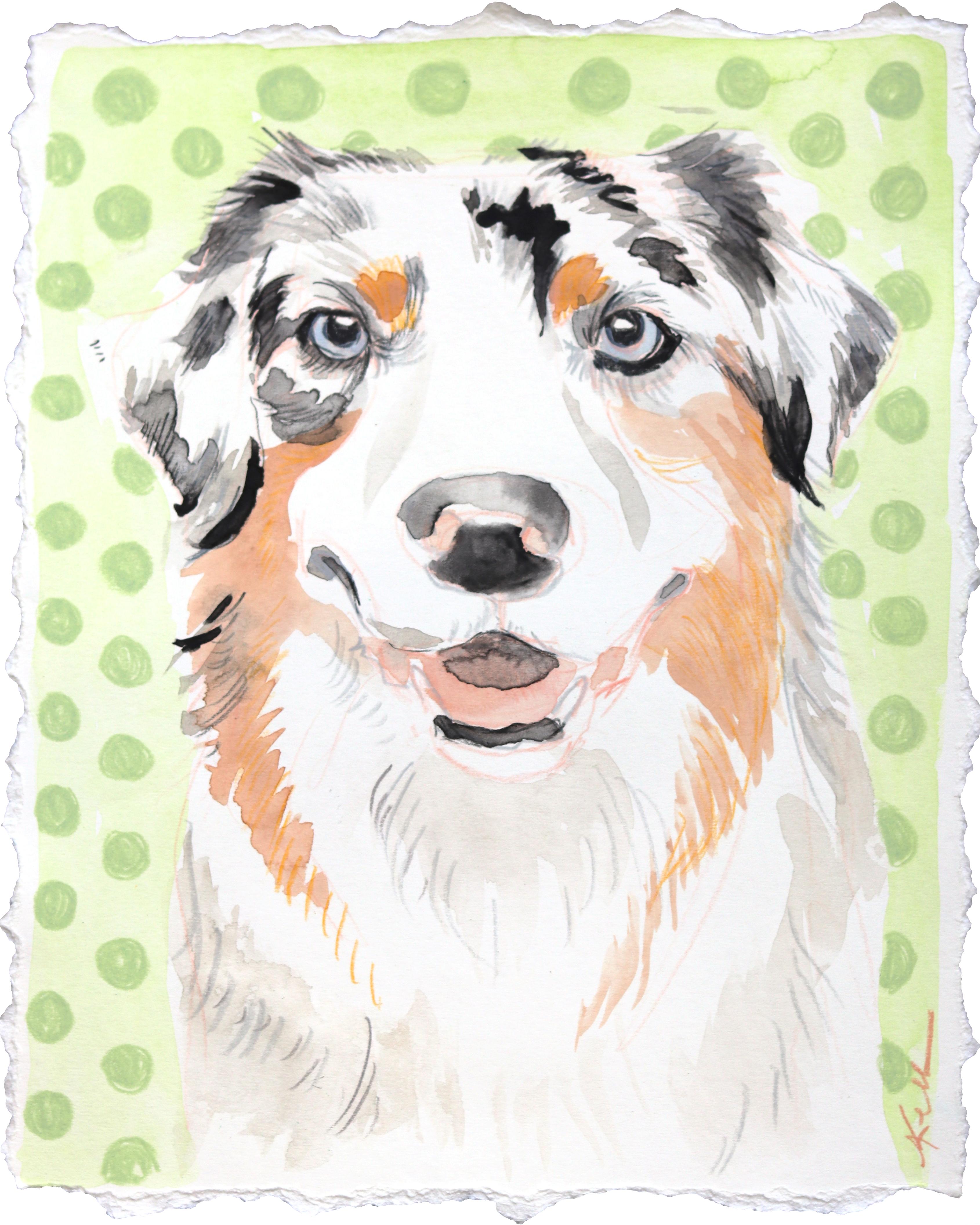 ¿Has dicho Ball? - Retrato de perro Pintura sobre papel