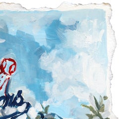 Dodgers - Paisaje abstracto Deportes de Los Angeles Pintura en técnica mixta sobre papel