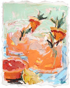 Drinks For Two - Original Abstract Cocktail Still Life Acrylic Artwork on Paper